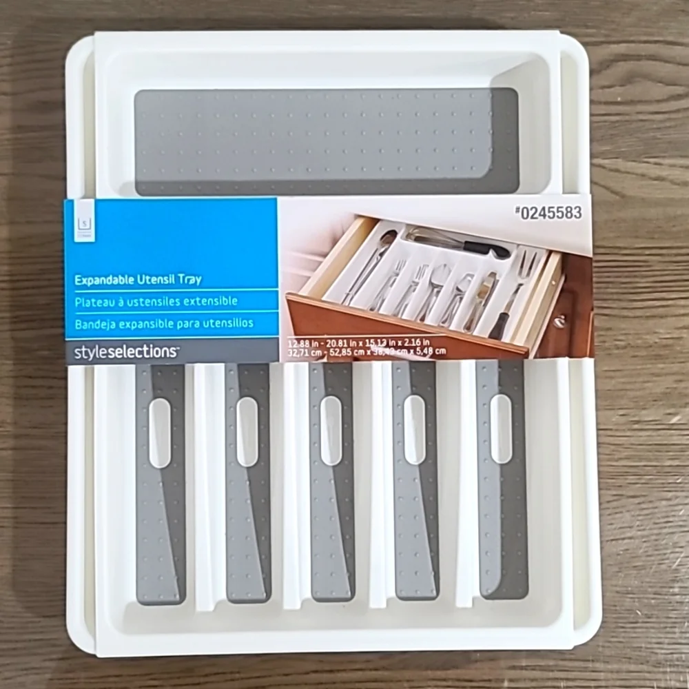 Expandable Kitchen Drawer Organizers Silverware Insert/Spice Organizer - NWT