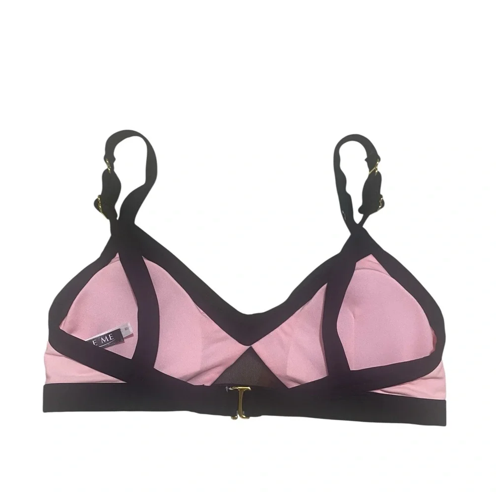 Adore Me Pink and Black bikini top