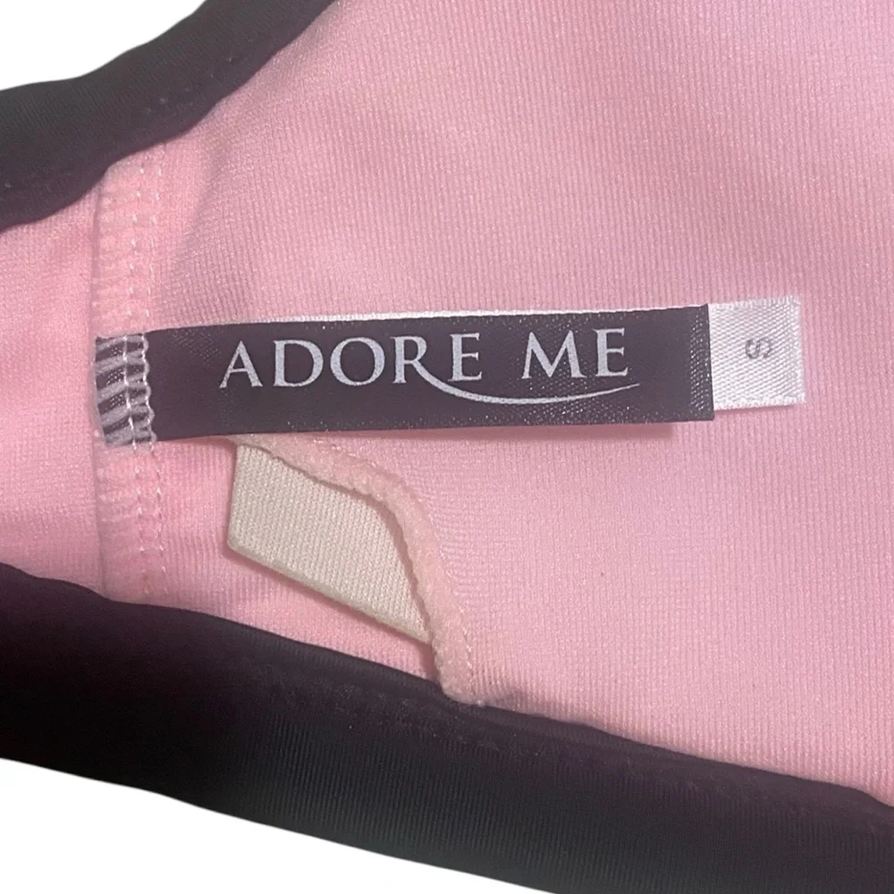 Adore Me Pink and Black bikini top