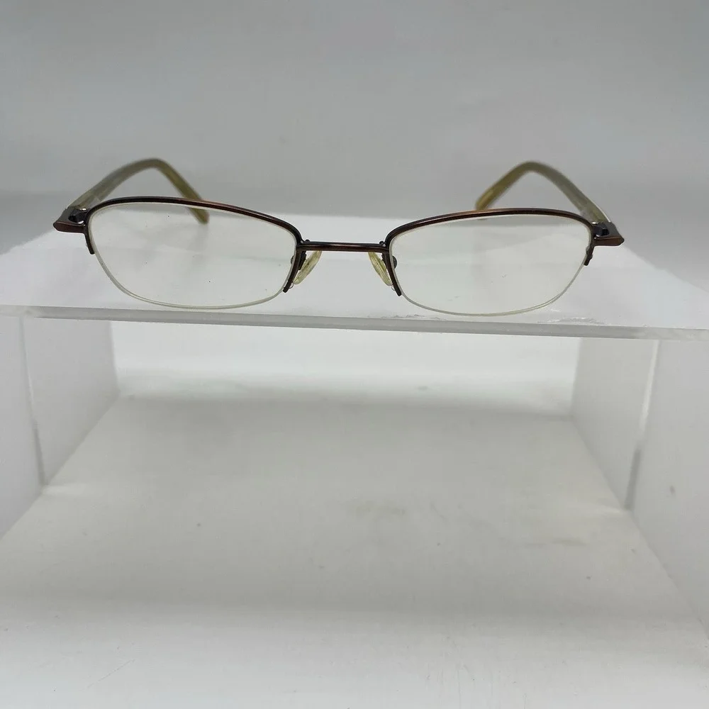Ted Baker Eyeglasses FRAME ONLY Scuffler B113 Half Rim 46-20-135 Brown Gold 560