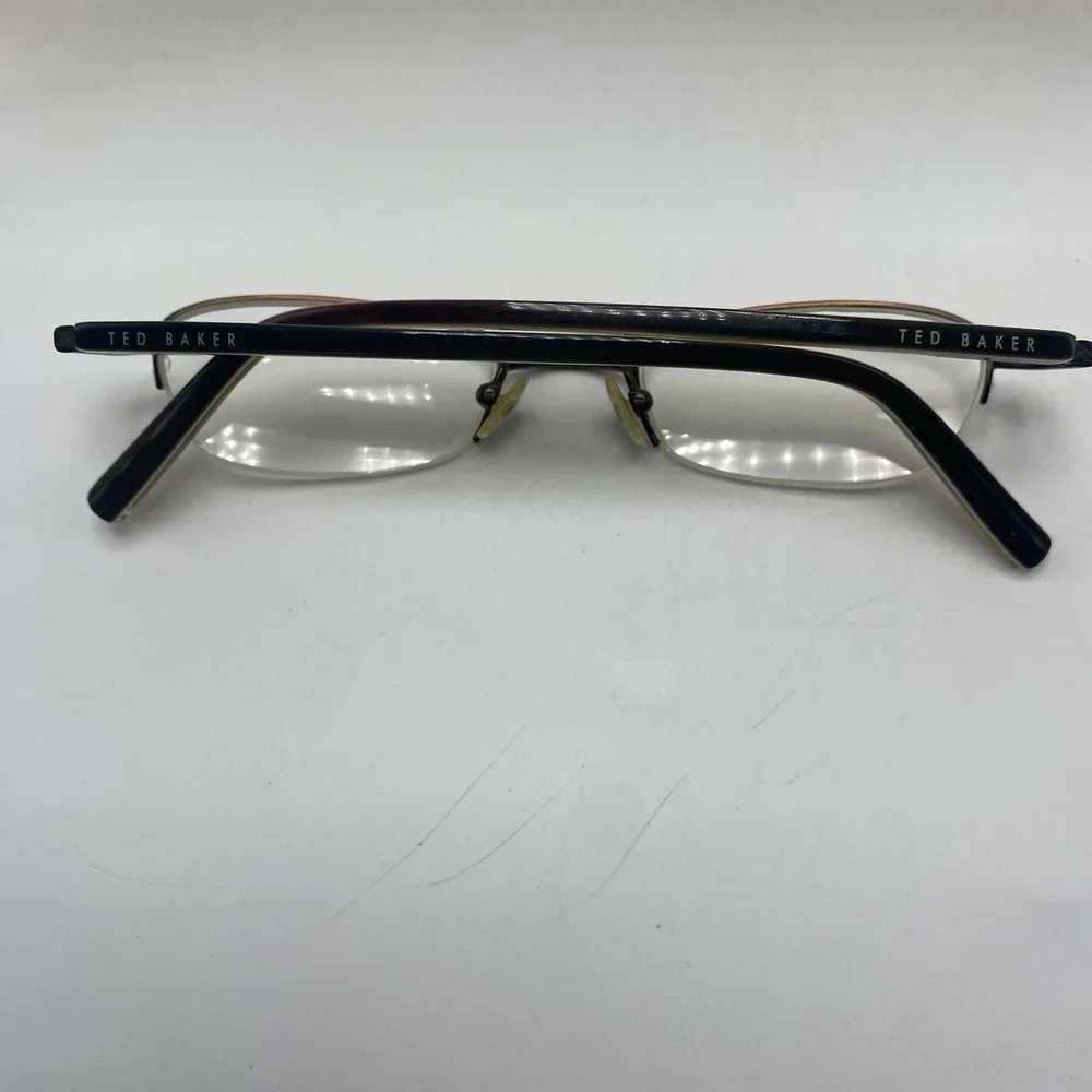 Ted Baker Eyeglasses FRAME ONLY Scuffler B113 Half Rim 46-20-135 Brown Gold 560