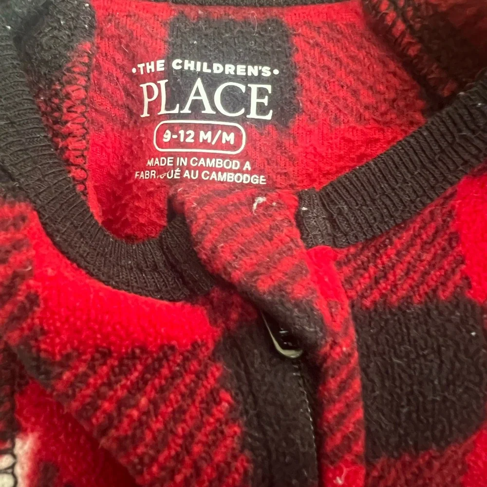 The Children's Place Red and Black Plaid Footies
