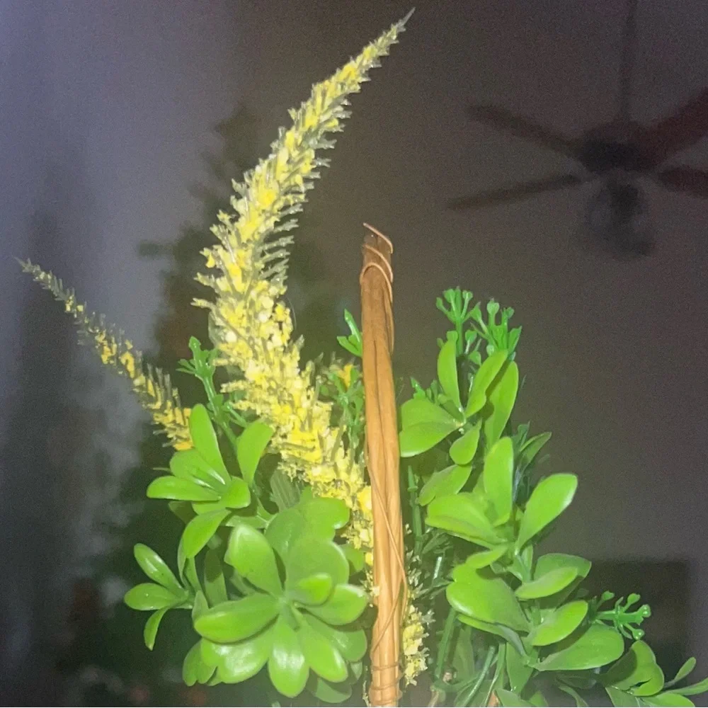 Rustic Faux Watering Can Flower Arrangement Farmhouse Decor Table / Shelf Accent