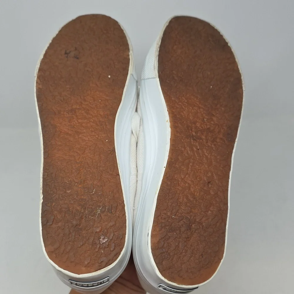Superga White Platform Sneakers Classic Canvas Design Size 8