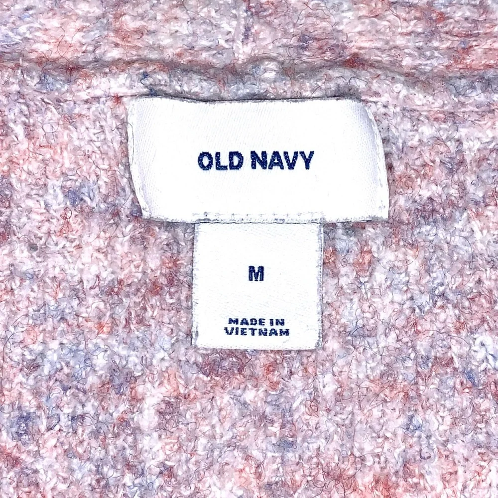 Old Navy Confetti Ribbed V Neck Long Sleeve Sweater Medium Pastel Transitional