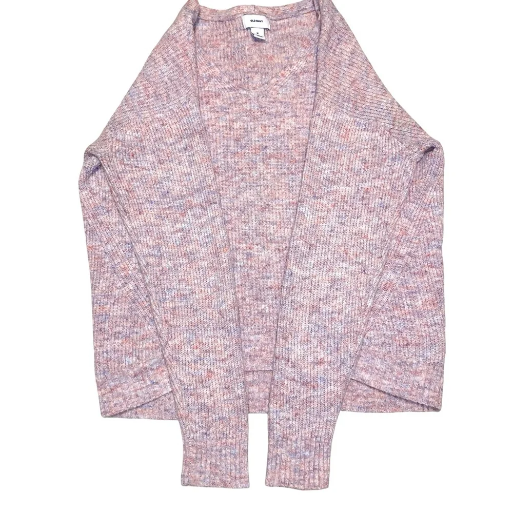 Old Navy Confetti Ribbed V Neck Long Sleeve Sweater Medium Pastel Transitional