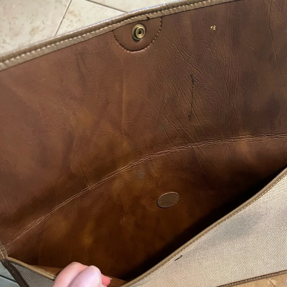 Vintage Gucci canvas & leather pouch