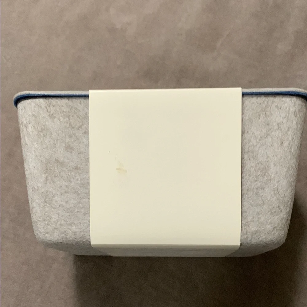 Stackable Felt Bin with Lid - Light Gray