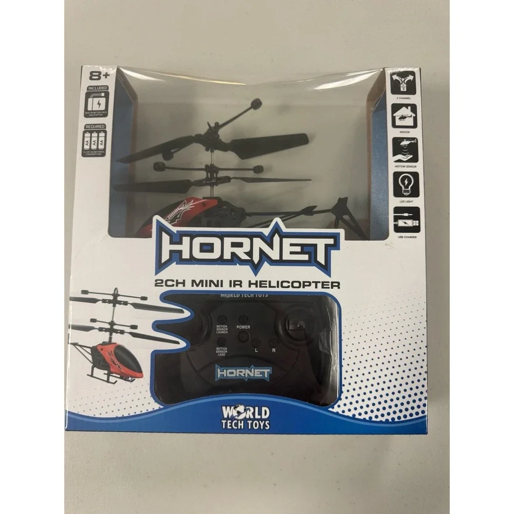 Hornet 2 Channel Mini IR Helicopter Motion Sensor Rechargeable RED NEW