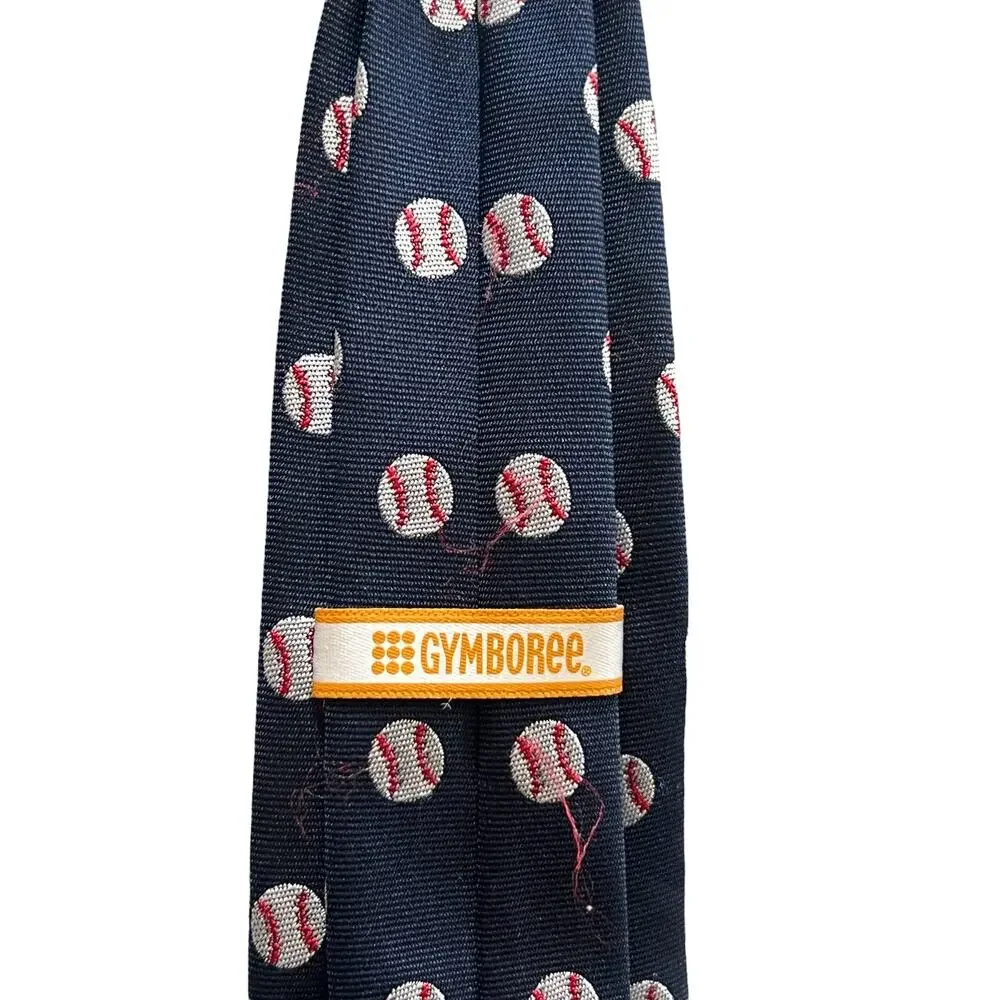 GYMBOREE Tie Size 2t-5t Little Boy Navy Blue Baseball