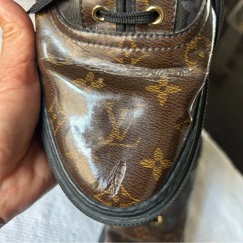 Louis Vuitton Brown Sneakers with Monogram Design
