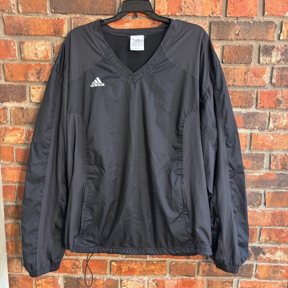 Adidas mens golf reflective vented windbreaker pullover black XL
