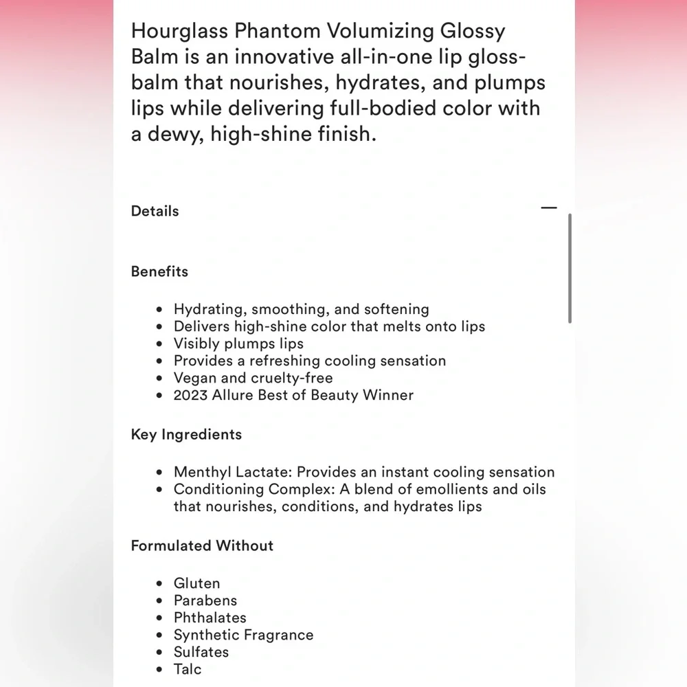 Hourglass ‘Mist’ Phantom Volumizing Glossy Balm