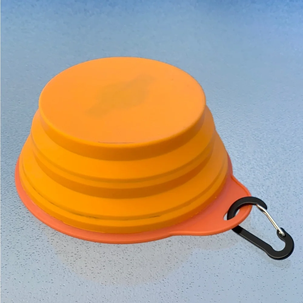Harley-Davidson® Bright Orange Collapsible Silicone Pet Travel Bowl