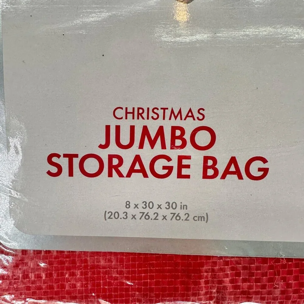 Whitmor Christmas Jumbo Storage Bags 1 New 1 Used Red Zip Up Handles 30x30x8 Red