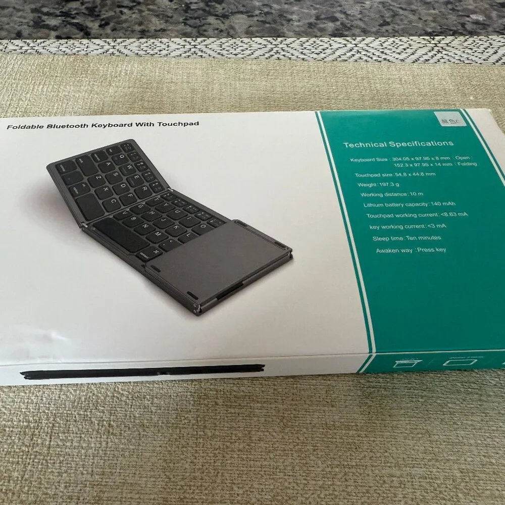 Fold-able Bluetooth Keyboard with Touchpad
