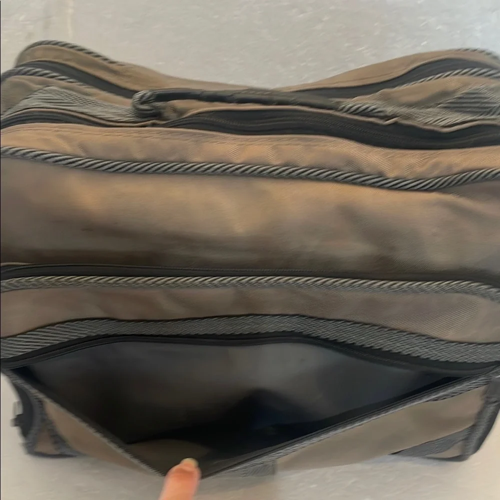 Vintage 90s Bentley Travel Bag soft sided nylon canvas gray