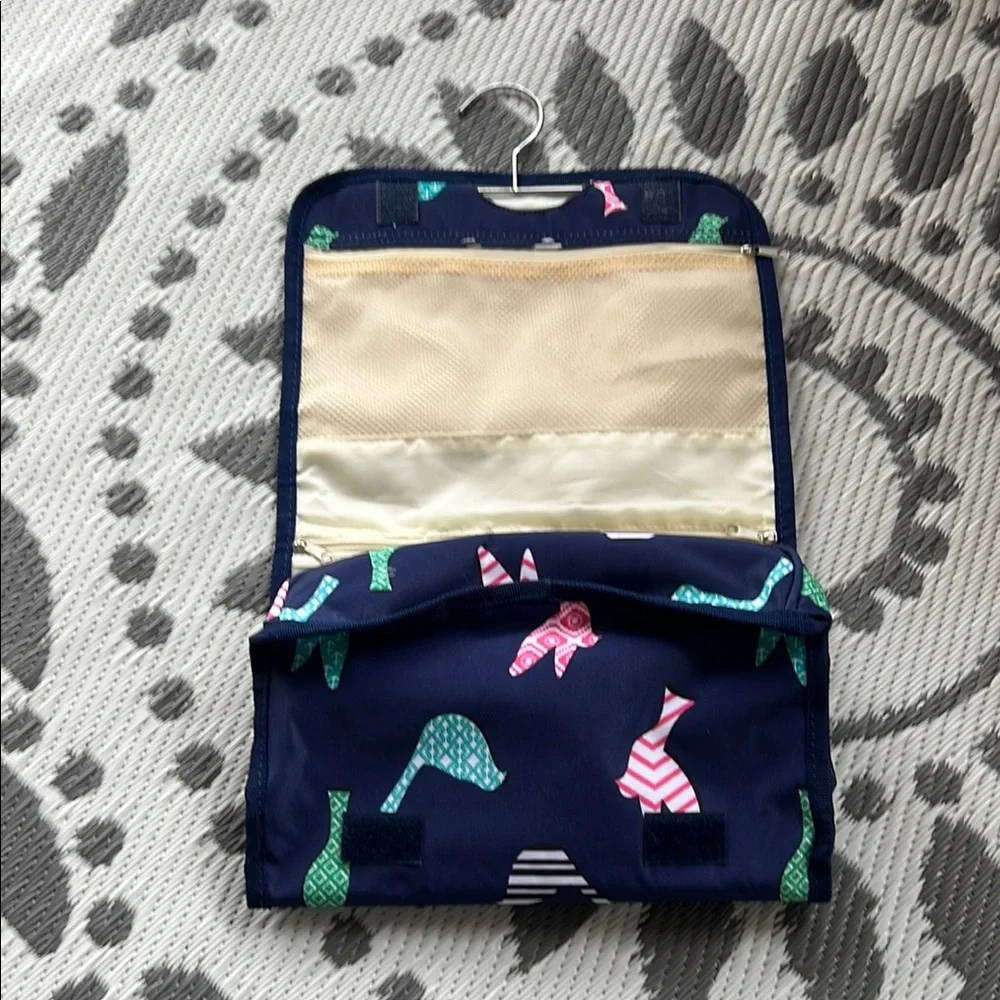 Navy Travel Organizer with Animal Print