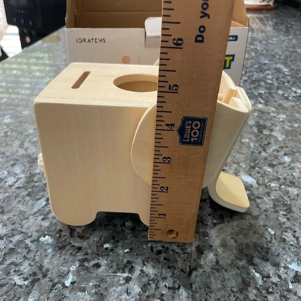 Montessori Elephant Coin Box with Ball by iGRATENS | Wooden Toy for Baby 6M+