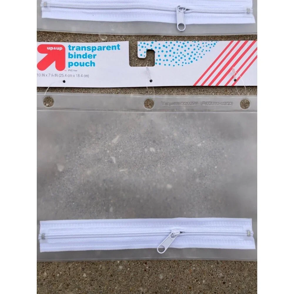 Up and Up Transparent Binder Pouch Clear 2pk