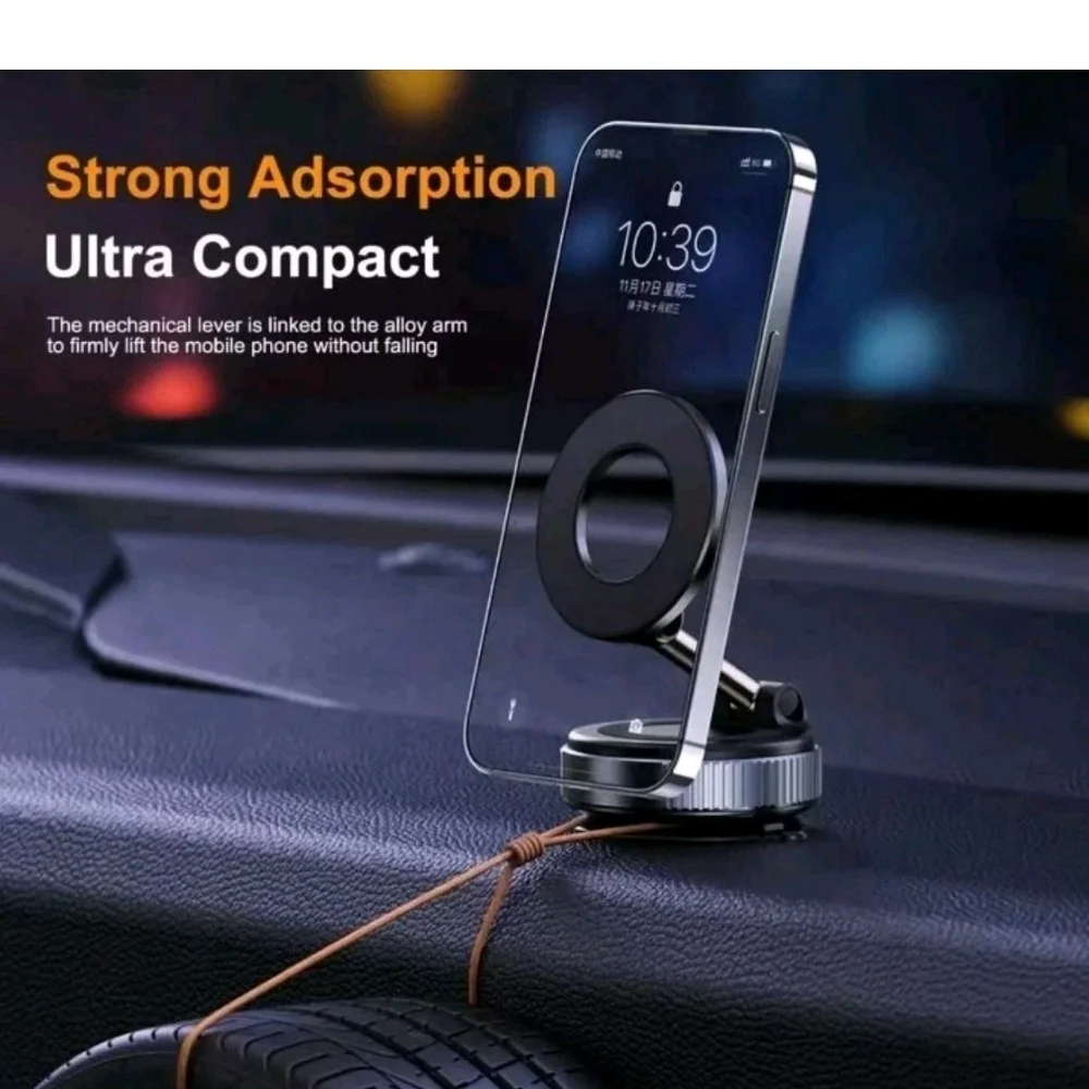 Foldable 360° Magnetic Phone Mount – Black