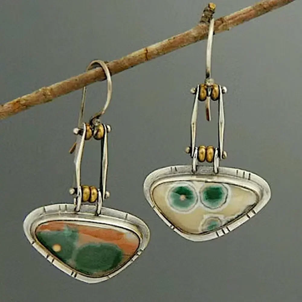 Vintage Silver Boho Dangle Earrings
