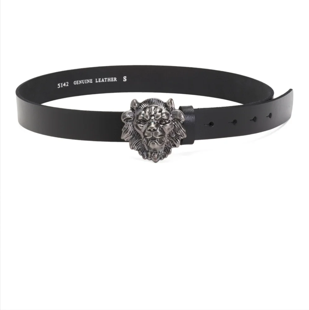 Most Wanted Unisex Leather Lyon Head Buckle Belt