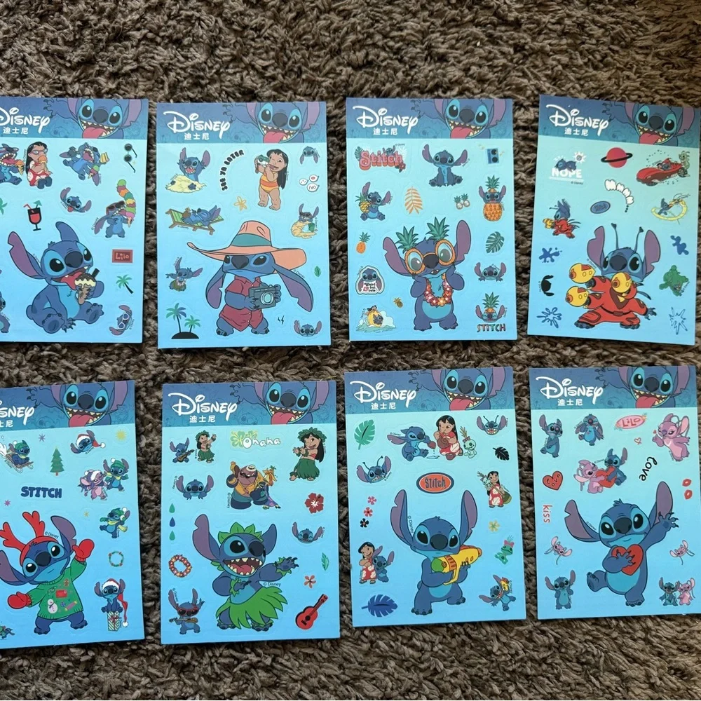Lot of 8 Sheets Set Lilo & Stitch stickers