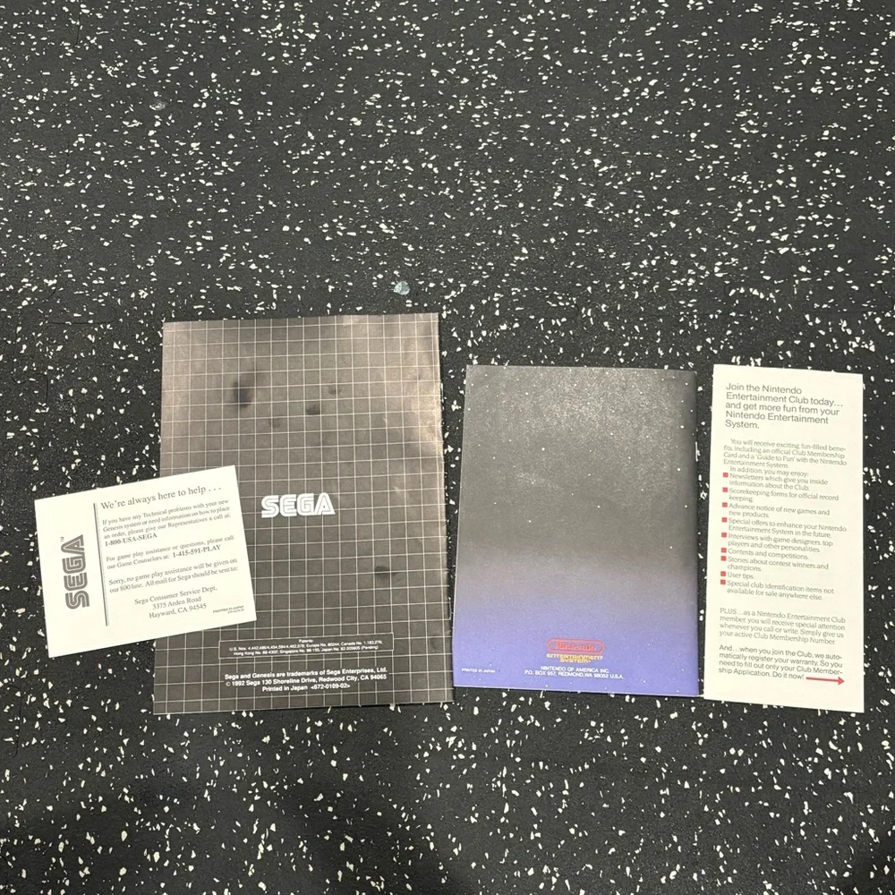 Original Sega and Nintendo Instruction Manuals Late 80’s Early 90’s