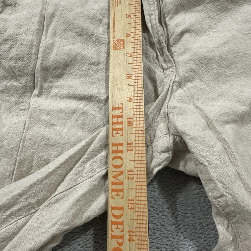 H&M Pants Lounge Women's Medium Comfy Beach Cream Linen Blend Boho Baggy