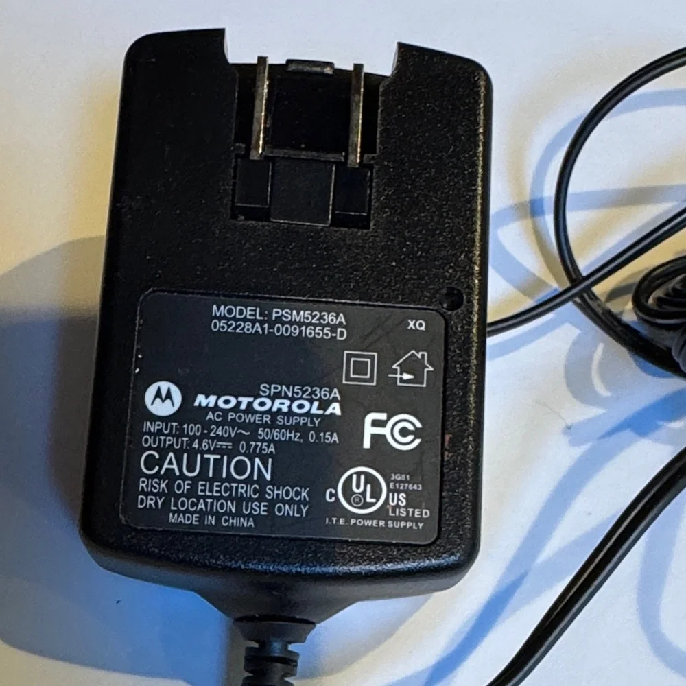 Motorola Black Charging Adapter Motorola Phone AC Adapter Model PSM5236A