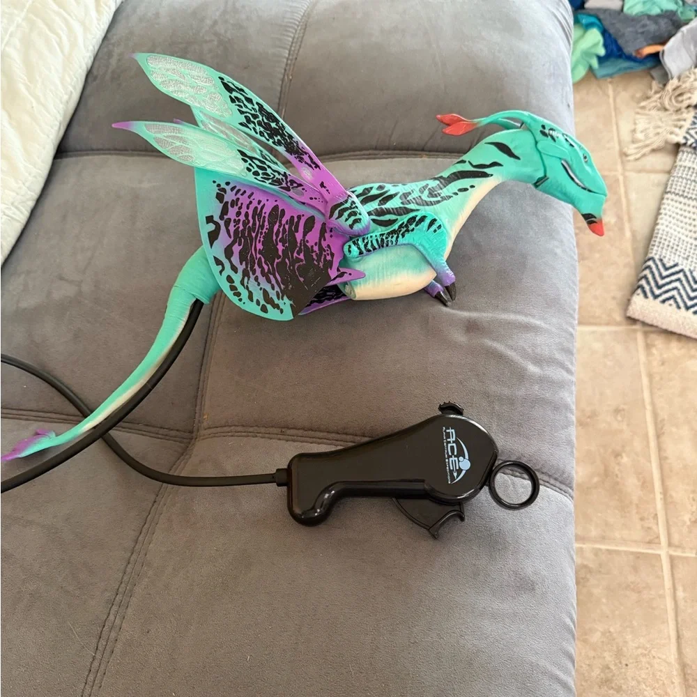 Interactive Dragon Toy with Controller - Teal and Purple