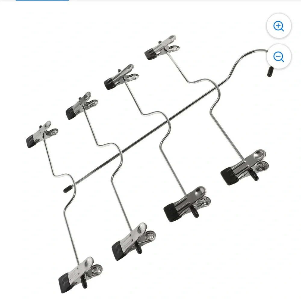 Silver Multi-Tier Hanger with Black Clips