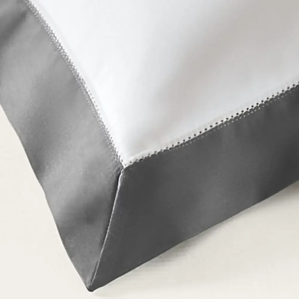 Ralph Lauren One European Sham Organic Sateen Border Graphite Gray New