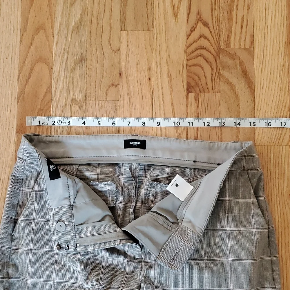 Express Light Gray Checkered Women's Trousers