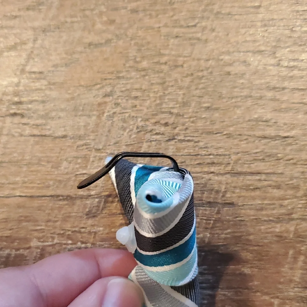 Striped Blue and Gray Clip On Tie