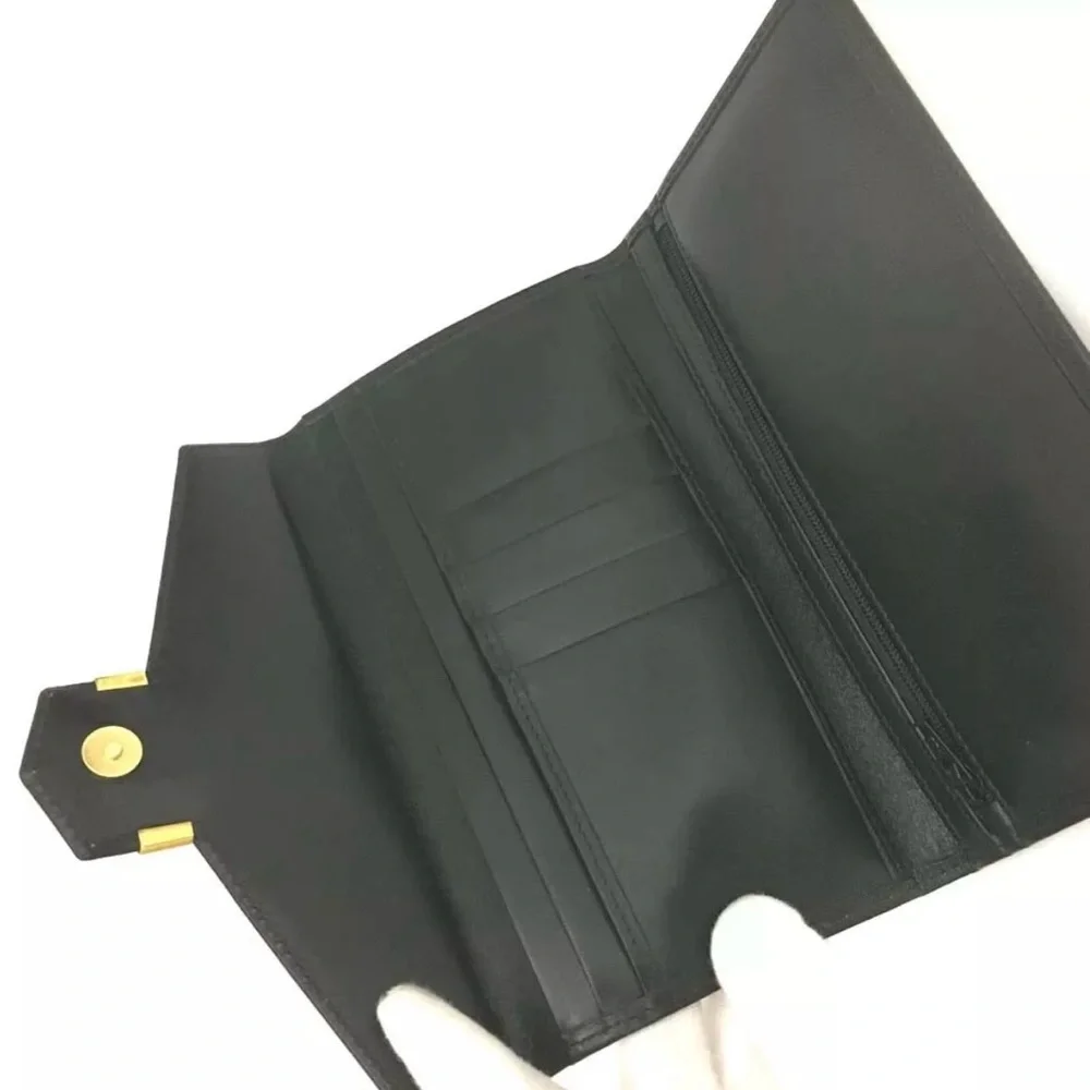 ✨🛍️ Christian Dior Black Leather Vintage Long Wallet