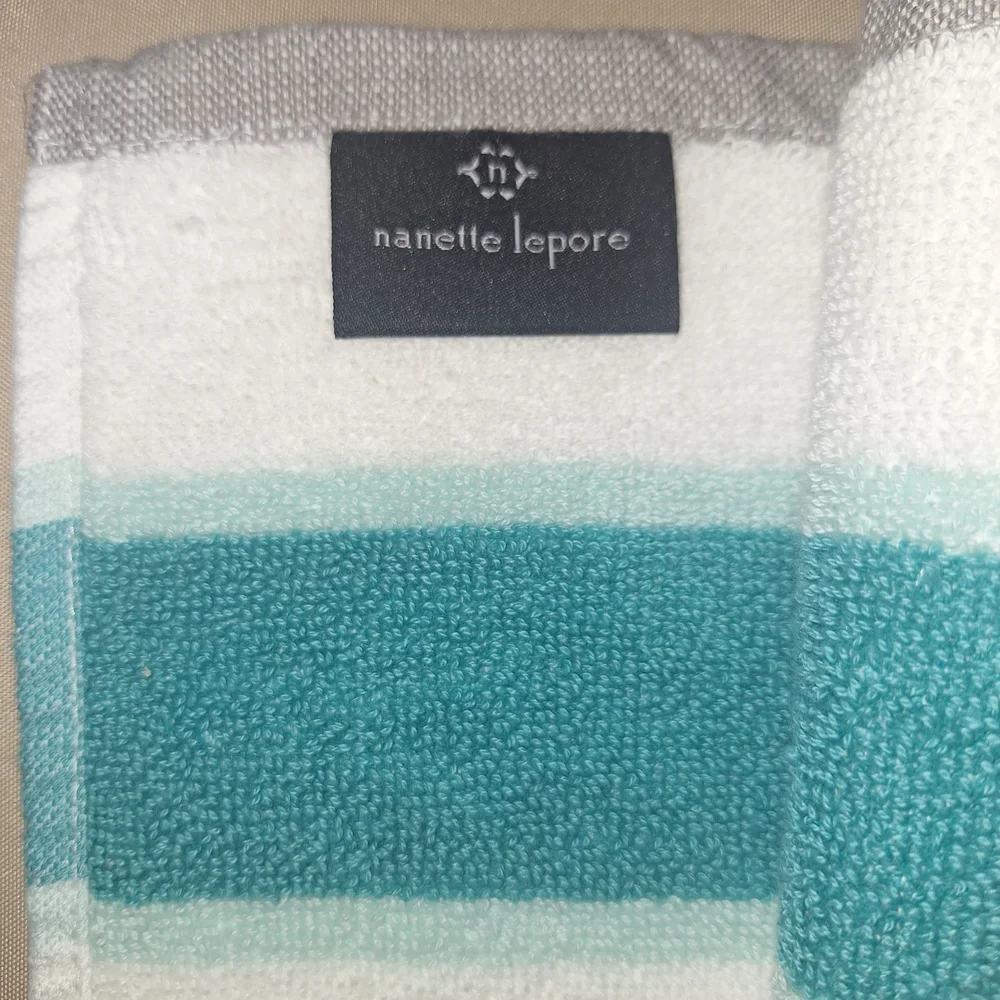 Nanette Lepore Teal and Gray Towel
