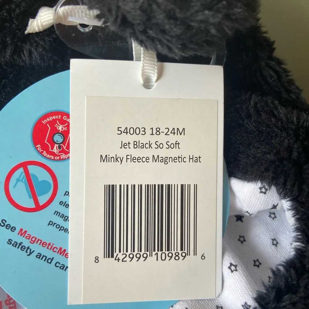 Magnetic Me Jet Black Minky fleece hat