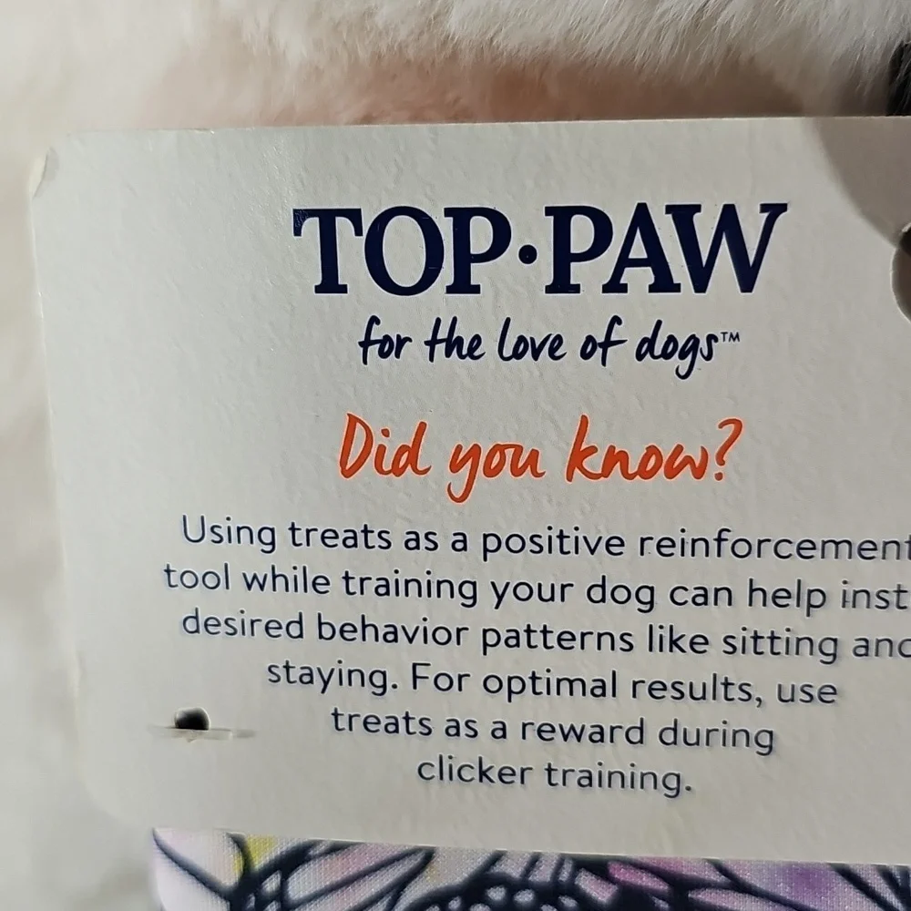 Top Paw Treat Training Dog Waste Bag Dispenser Waist Clip Obedience Butterfly