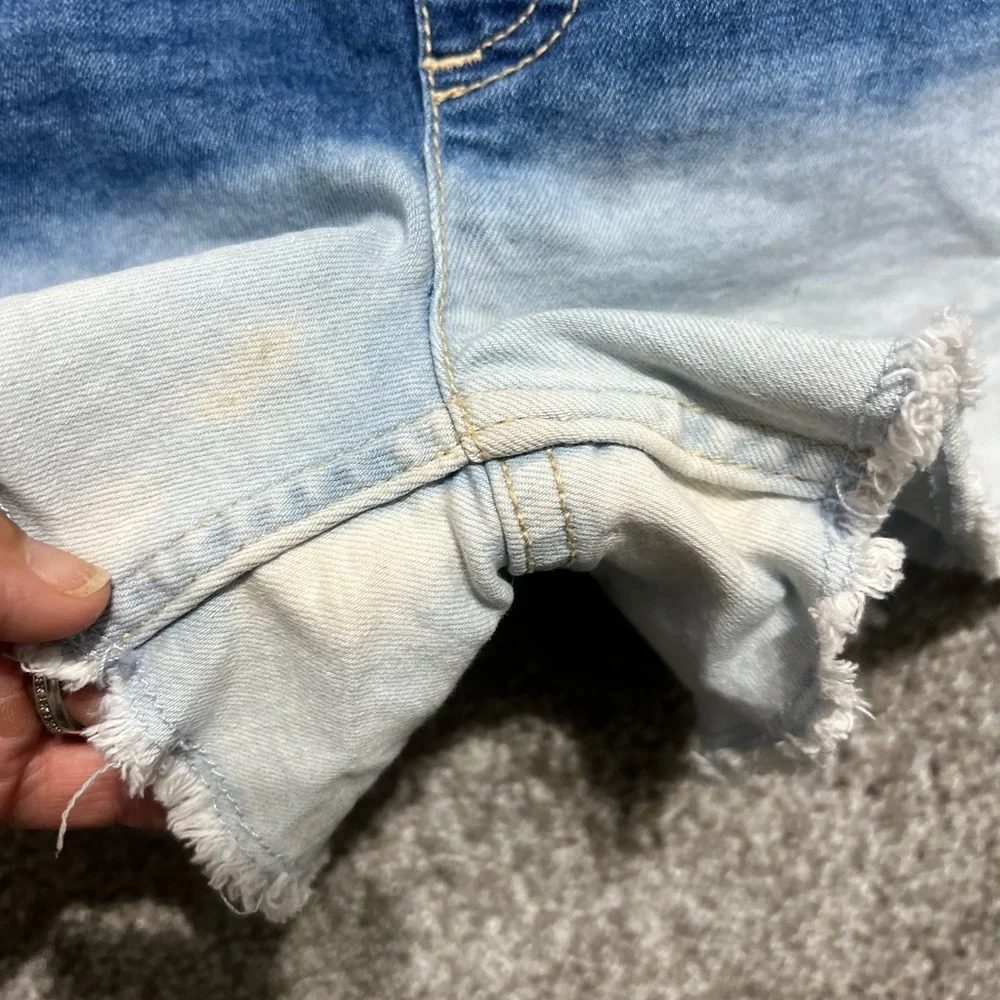 Justice Girls Denim Jean Overalls Shortalls Size 8