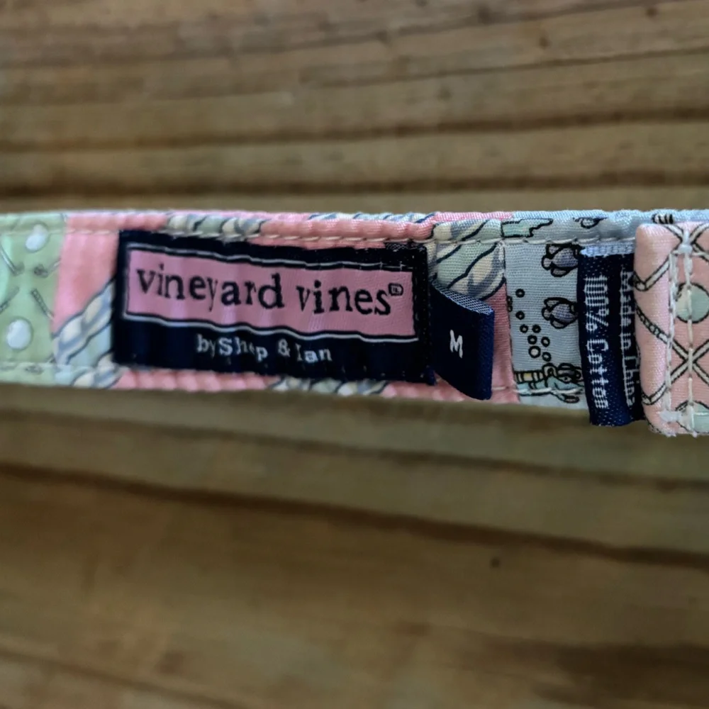 Vineyard Vines Preppy Cotton Patchwork D Ring Belt Multicolor Size M