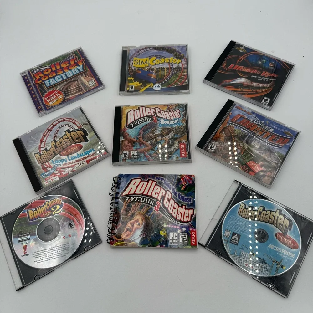 Sim, Disney, Ultimate Ride, Roller Coaster Tycoon PC Game Lot *8 GAMES*