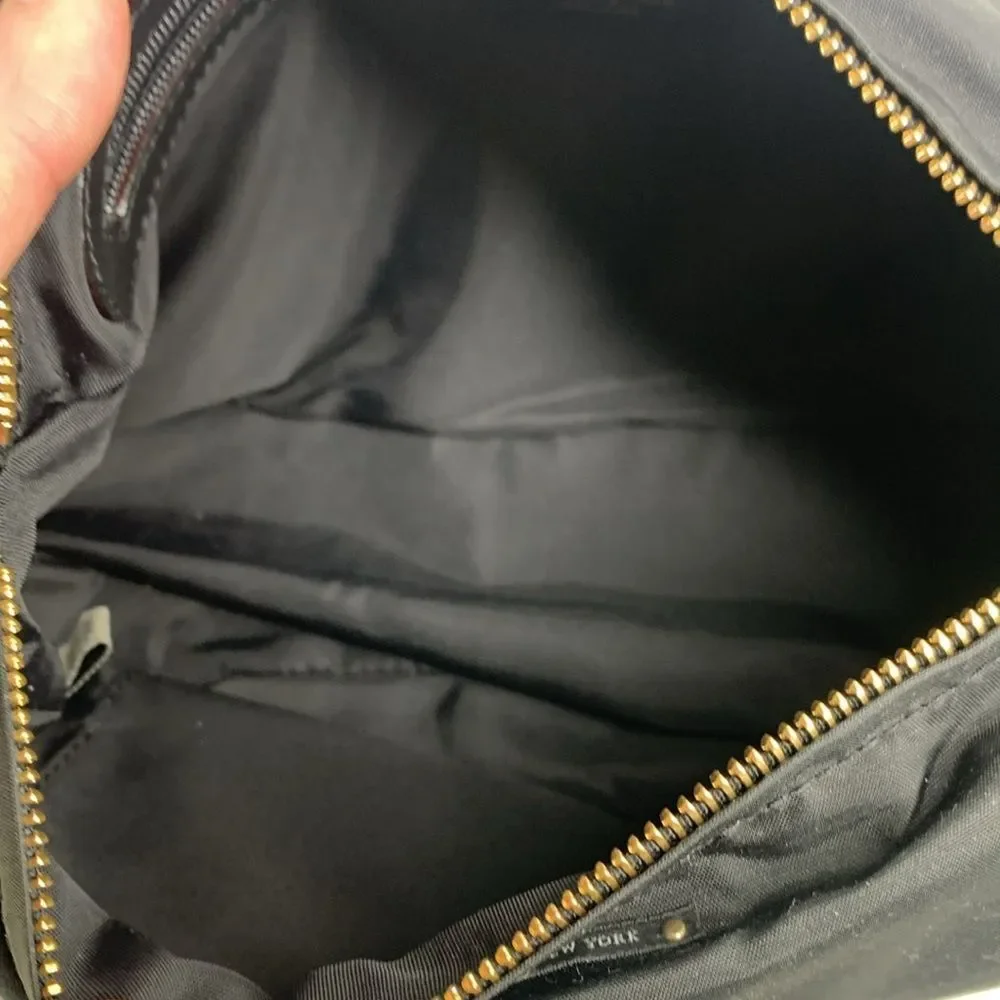 Kate Spade black nylon leather hobo shoulder bag