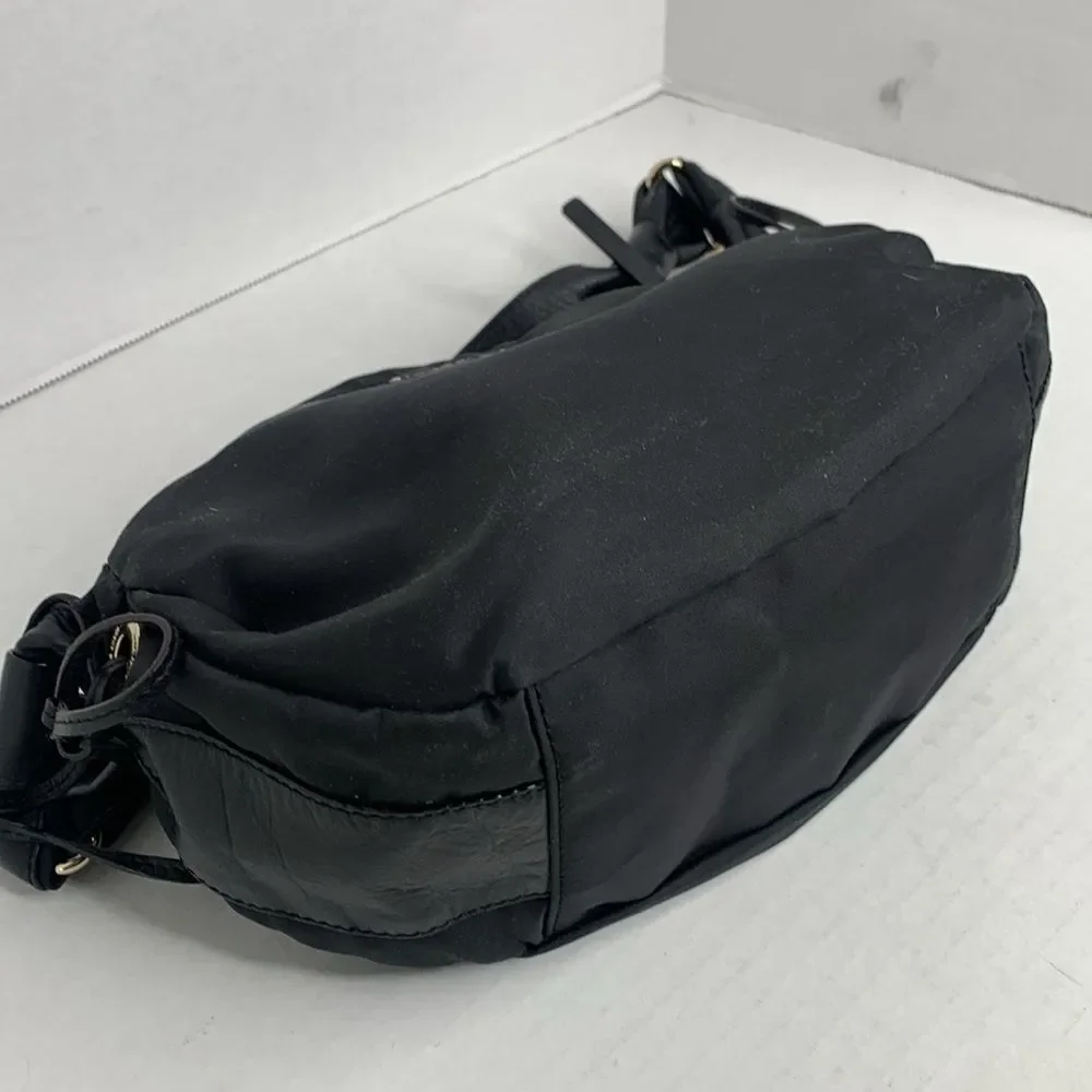 Kate Spade black nylon leather hobo shoulder bag