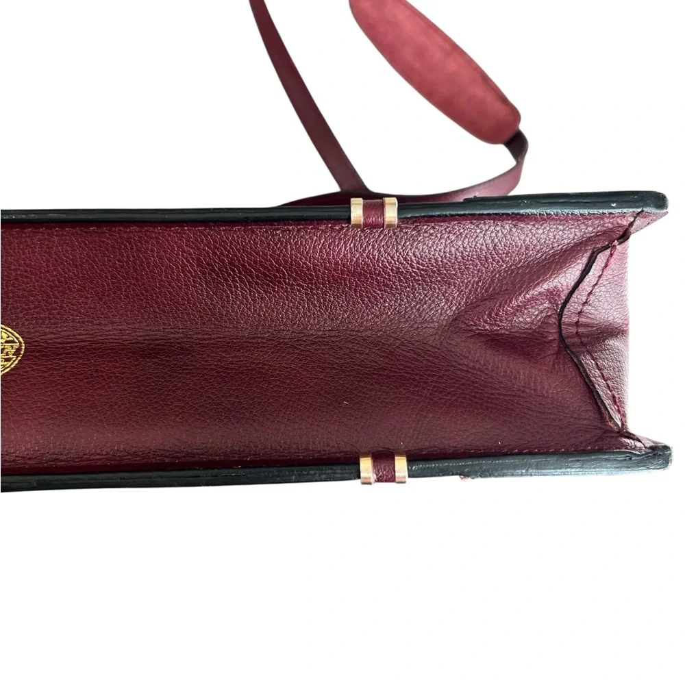 Vintage Mark Phillip top grain leather luxury Burgundy Leather Briefcase