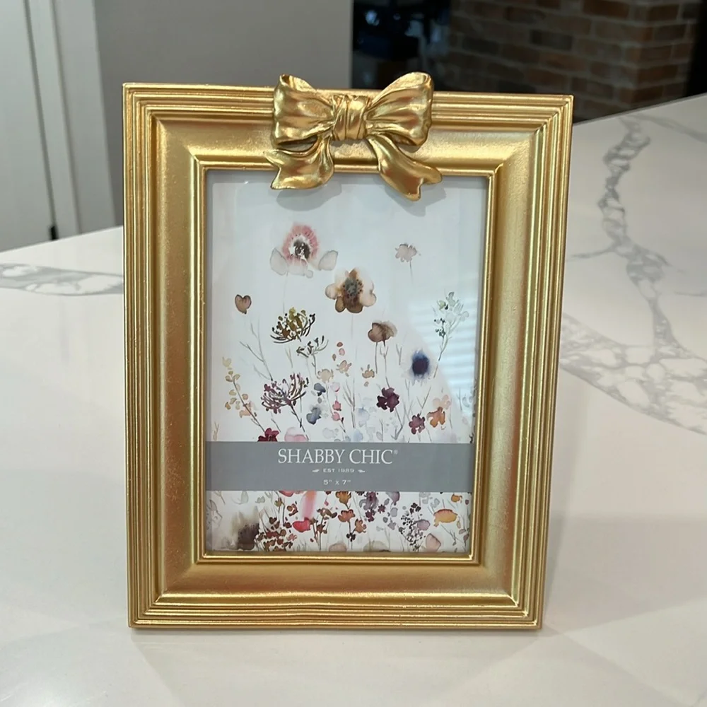 🎀💛Shabby Chic Gold Photo Frame