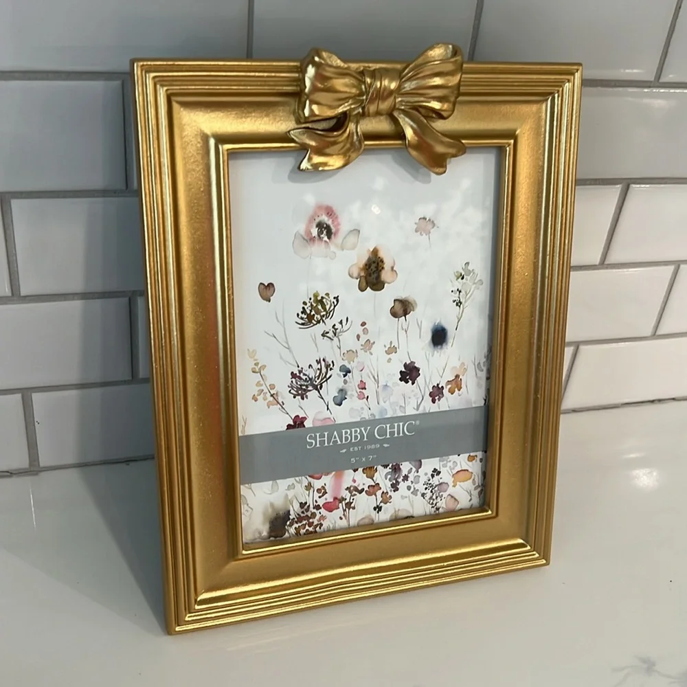 🎀💛Shabby Chic Gold Photo Frame