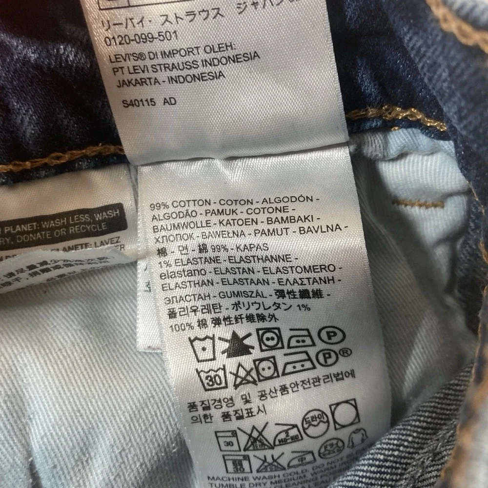 Levi's 510 Jeans 30x31 Orange Tab Slim Dark Wash Faded Denim USA (Tag 32x34)