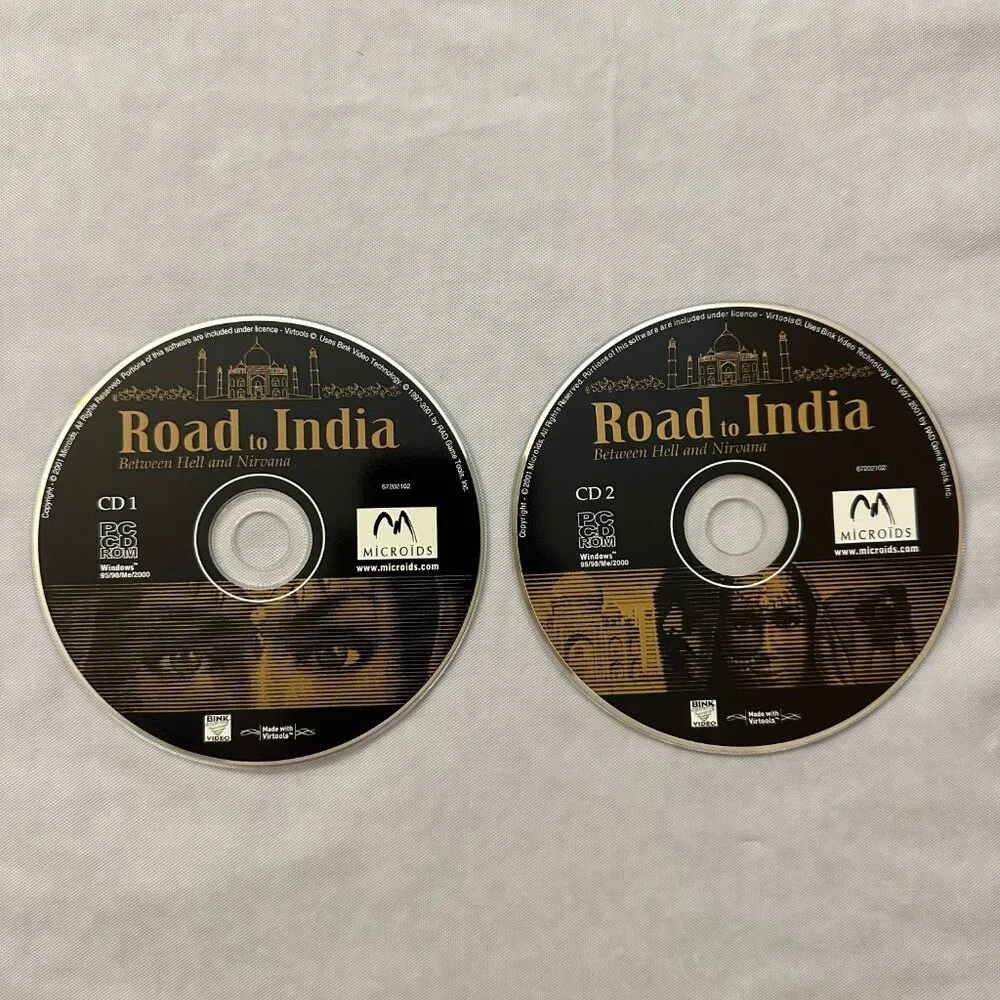 Road To India : Between Hell and Nirvana / 2001 PC Game w/ Big Box, Manual, Etc.